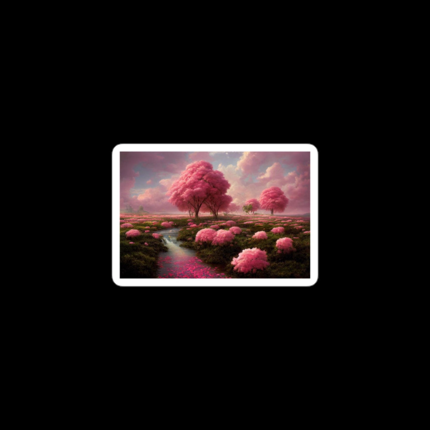 Pink Fantasy Landscape Stickers