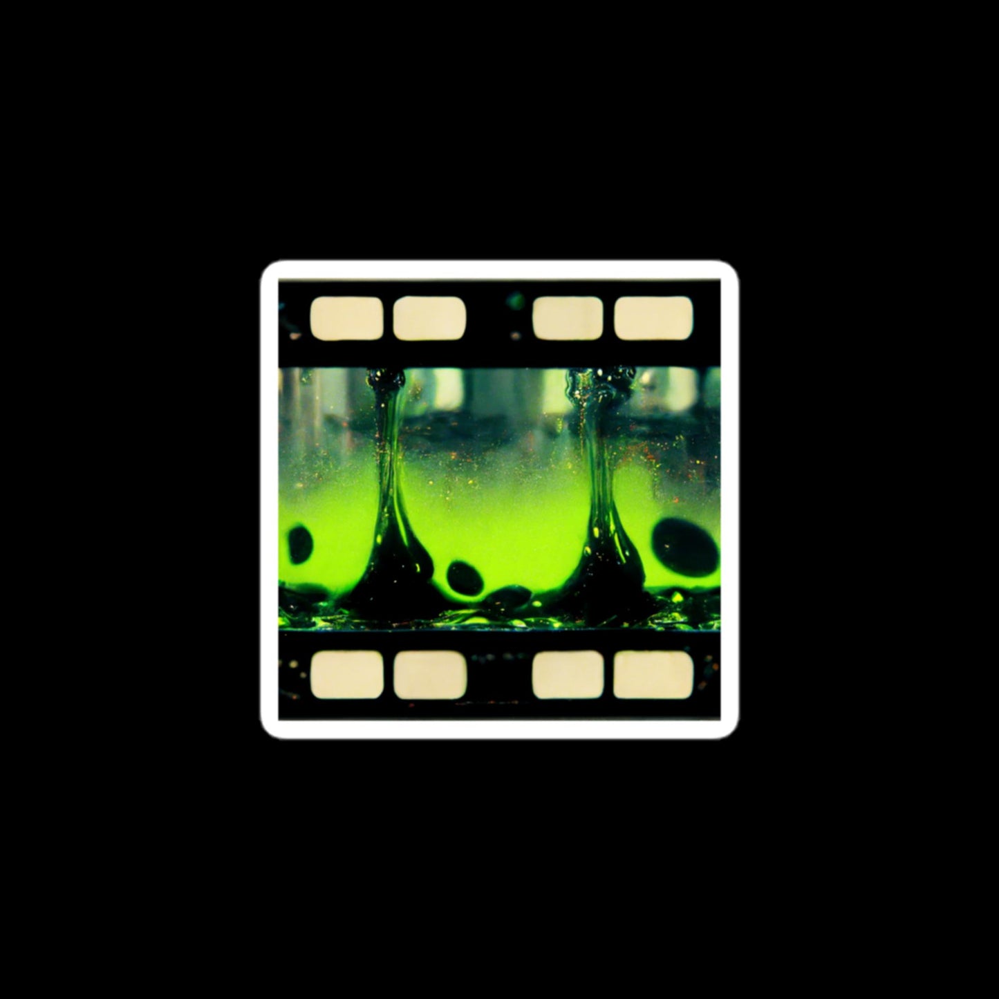 Neon Filmstrip: Liquid Green Stickers