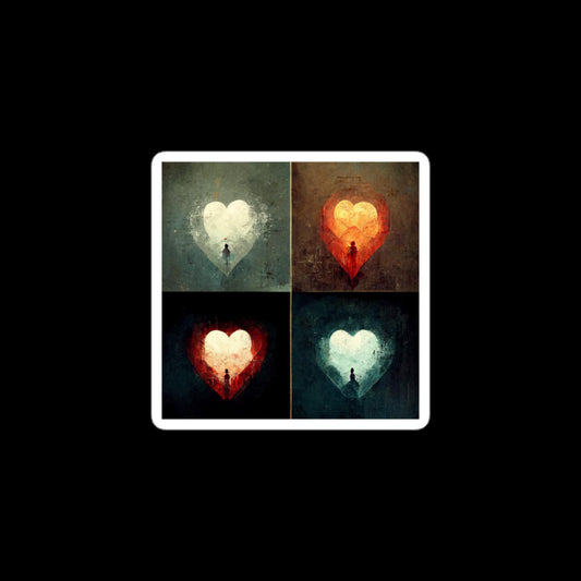 Four Empty Hearts Stickers