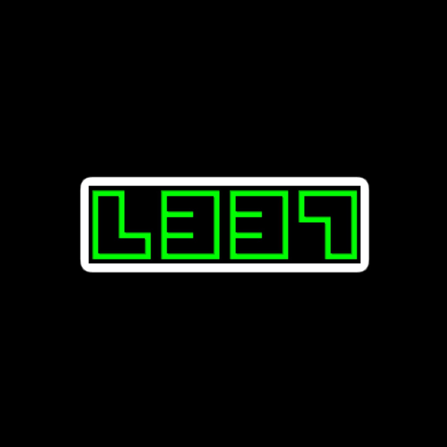 LEET 1337 In Neon Green Stickers