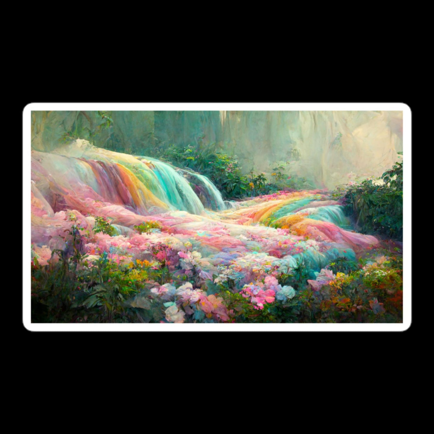 Pastel Rainbow Waterfall Stickers