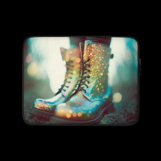Holographic Glitter Boots Laptop Sleeve