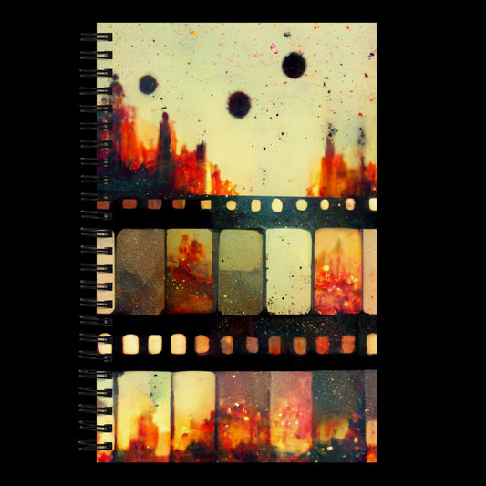 Burnt Filmstrip #1 Dotted Spiral Notebook