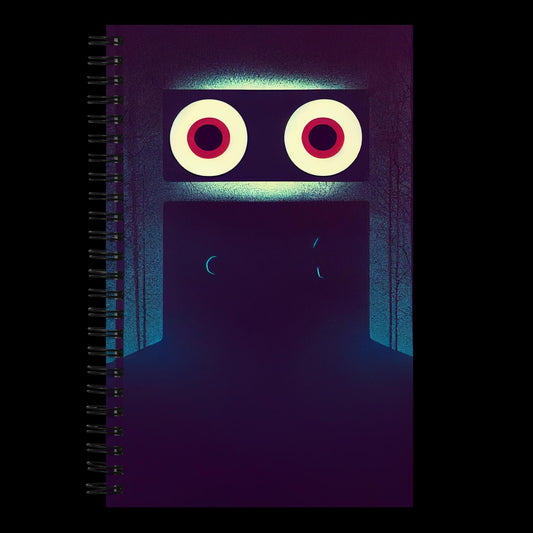 Evil Robot Dotted Spiral Notebook