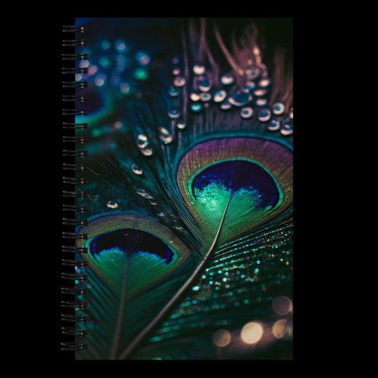 Peacock Feathers #3 Dotted Spiral Notebook
