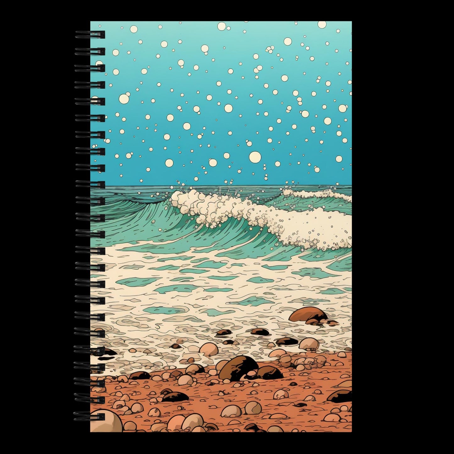 Beach Waves Ocean Mist Dotted Spiral Notebook